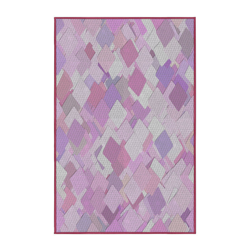 Tapis de surface mauve tissé à la machine, Rectangle 5 pi x 7 pi