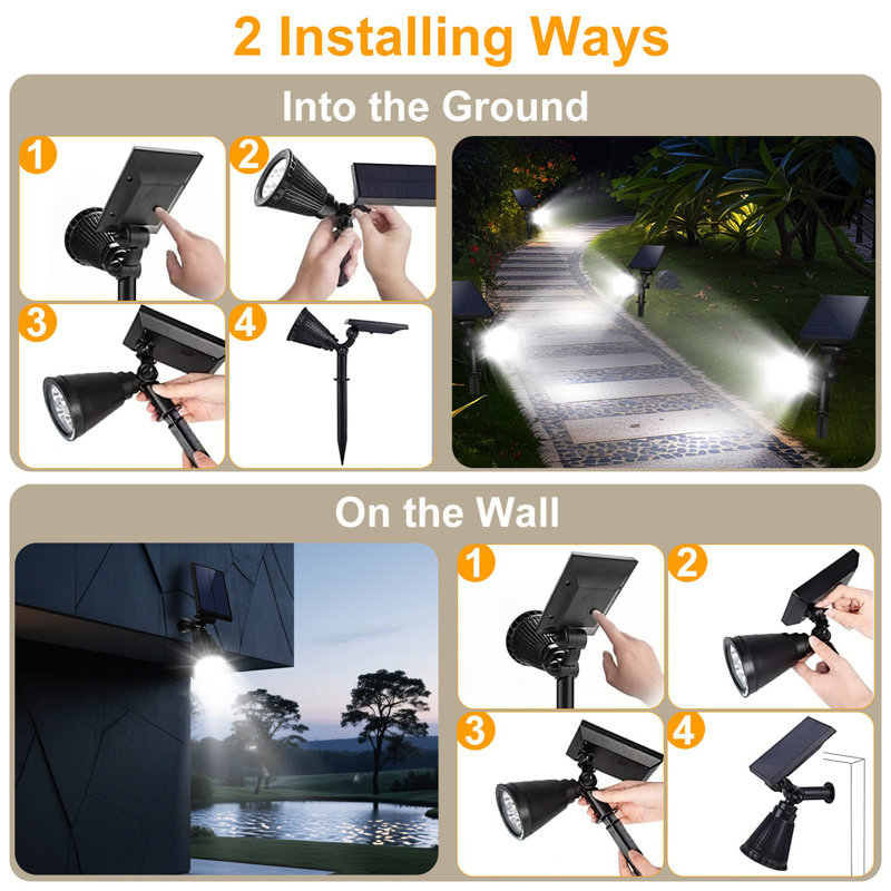 Matte Black Solar Powered Integrated LED Pathway Light Kit
