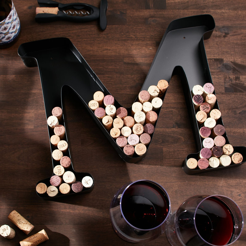 Support mural pour bouteilles de vin et verres en noir