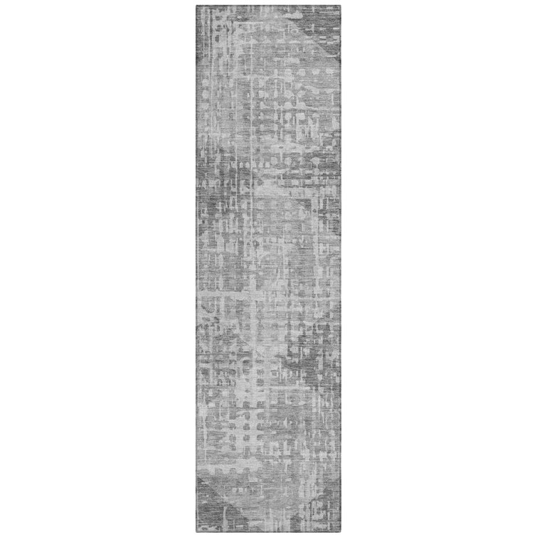 Machine Washable Indoor/Outdoor Xhevrie Gray Rug