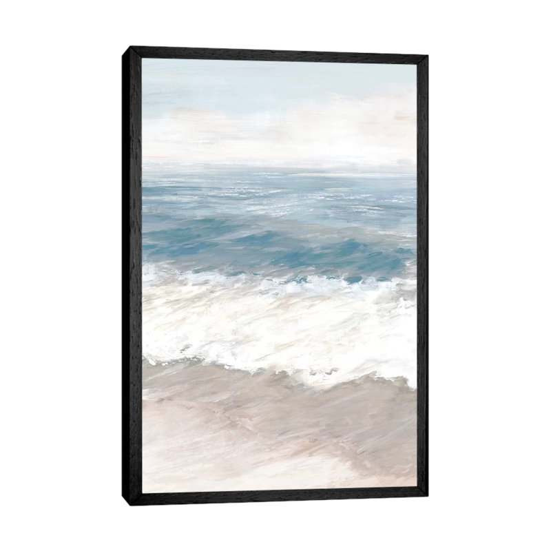Warm Waves by Eva Watts - Painting on Canvas, 66.04cm H x 45.72cm W x 3.81cm D, Black Framed