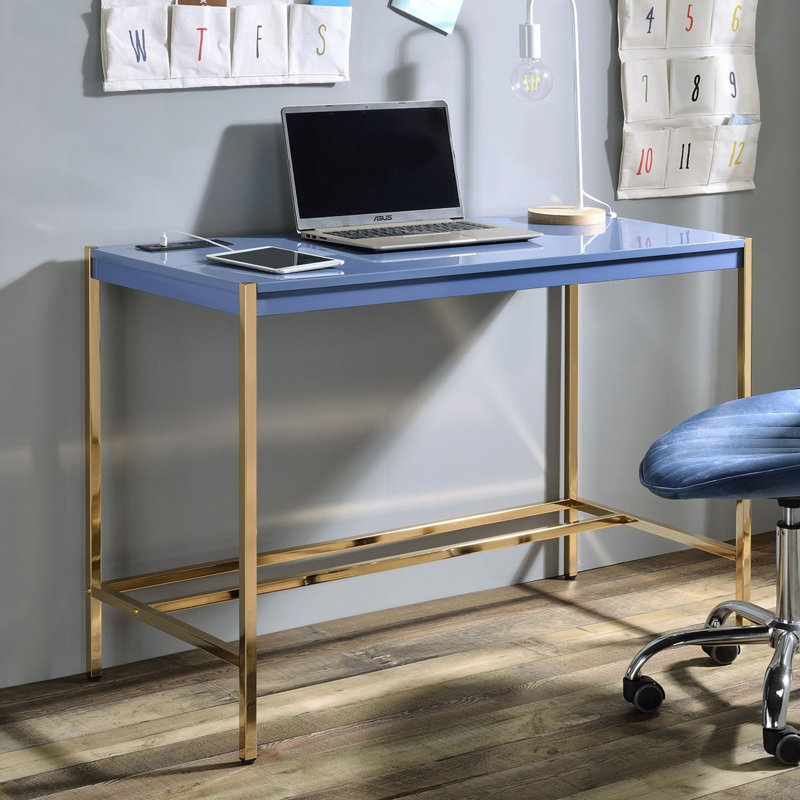 Bureau d'écriture Midriaks avec port USB, Marine