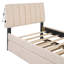 Lit plateforme tapissier simple avec lit gigogne Teddy-426374735