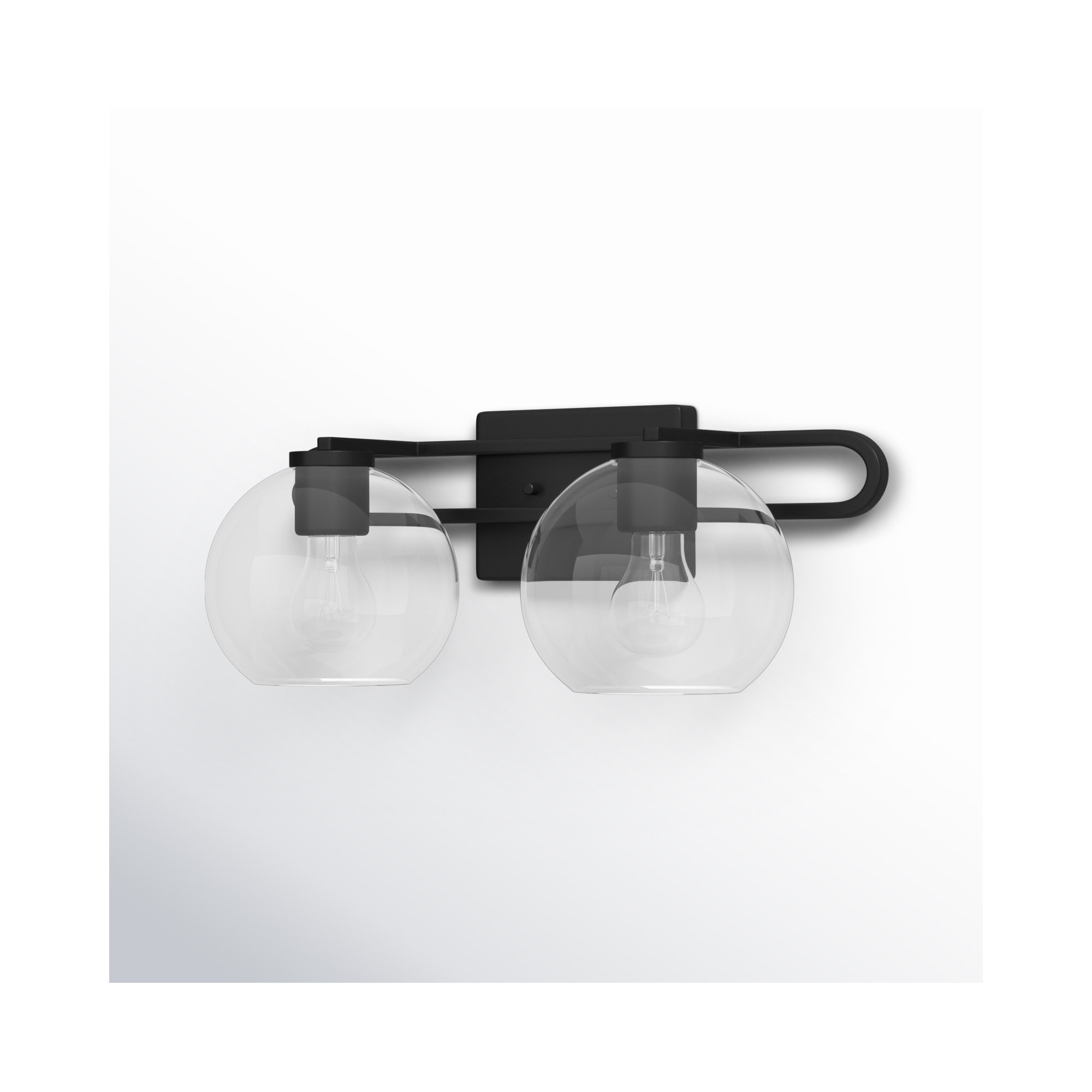 Eveline 4 Light Transparent Dimmable Vanity Light, Midnight Black, 2, 7.63"H x 19.75"W x 8.38"D