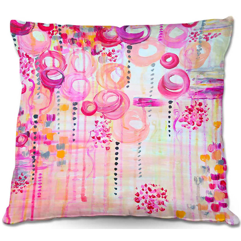 Coussin décoratif de canapé Atomic Dreams Square, 16 po x 1 po, Rose / rosé / mauve