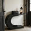 Élégante table de couloir, console, table d'appoint en forme de C