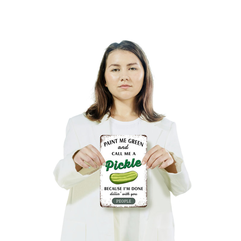 «Paint Me Green And Call Me A Pickle» (paquet de 2) en aluminium 7 po x 10 po