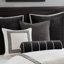 Ensemble d'édredon surdimensionné 9 pièces très grand brodé noir / blanc-117539148