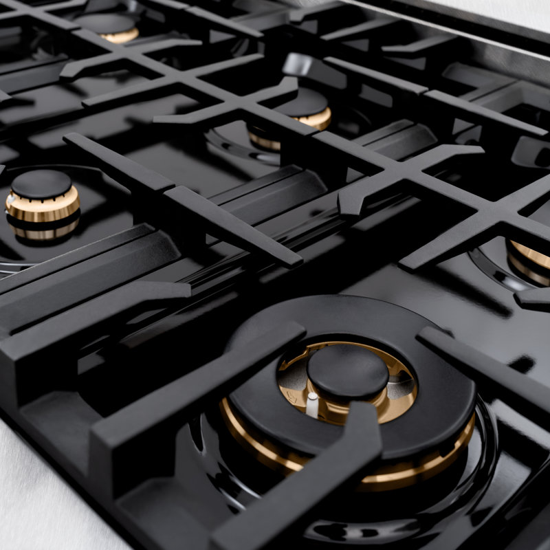 ZLINE Autograph Edition 36 in. Classic Dual Fuel Satin Steel Range w/ Accents, Black/Bronze