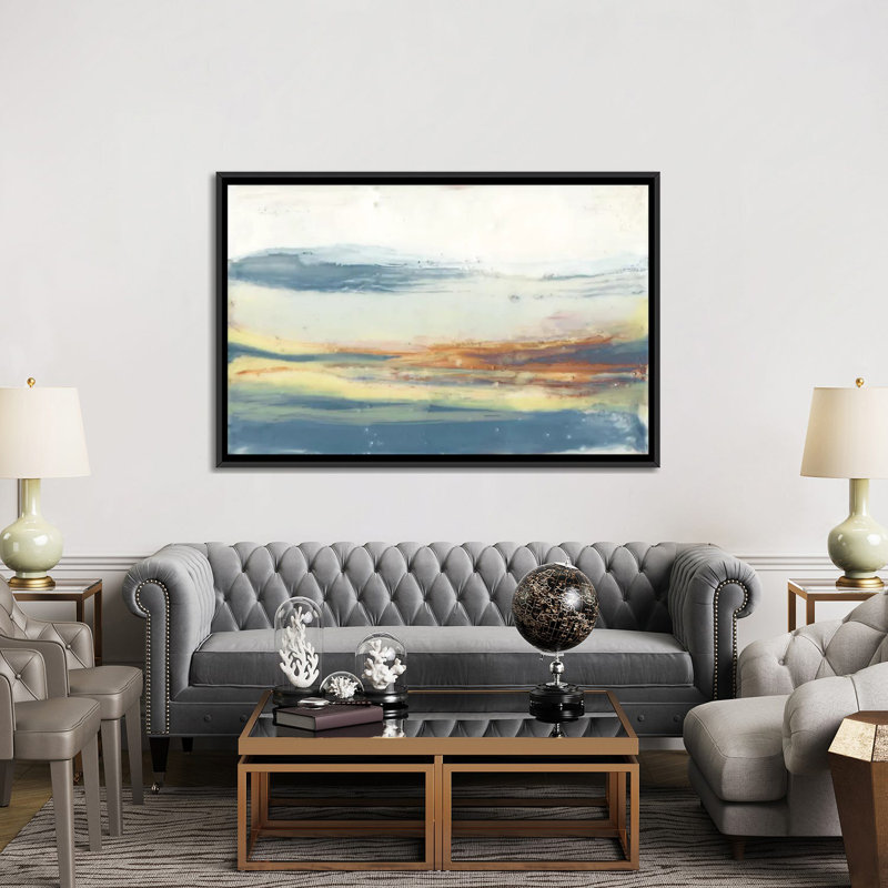 «Bronze Horizon II», reproduction sur toile, H 40 po x l 60 po x P 1,5 po, Toile avec cadre noir, Pas de tapis