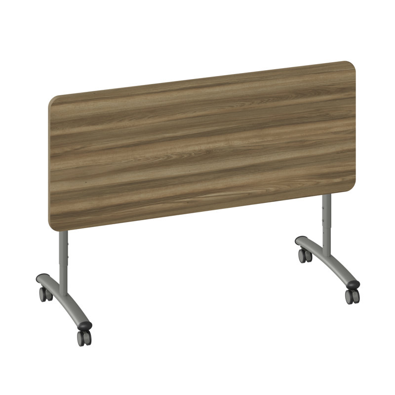 Table à plateau rabattable à haute pression de qualité supérieure, Noyer blanc colonial, H 38 po x L 72 po x l 24 po