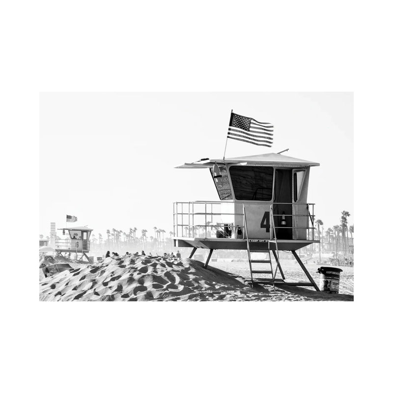 Lifeguard Towers by Philippe Hugonnard - Wrapped Canvas Print, 20.32 cm H x 30.48 cm W