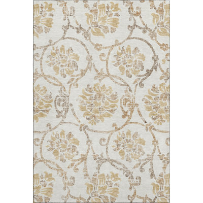 Premium Machine Washable Prisco Ivory Rug