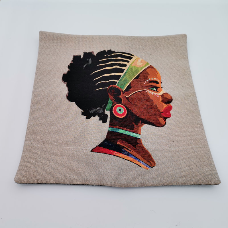 Gazmira African Girl Indoor / Outdoor Square Throw Pillow Cover