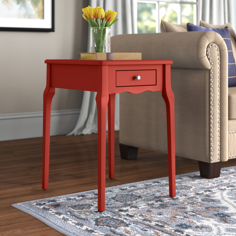 Table de bout avec rangement Pinckney , Rouge samba