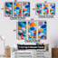 Rainbow Umbrellas Collage - ensemble d'art sur toile ciel-107746412-107746418