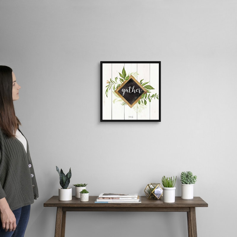 " Gather Greenery " by Marla Rae, Black Floater Framed Canvas, 18" H x 18" W x 1.75" D