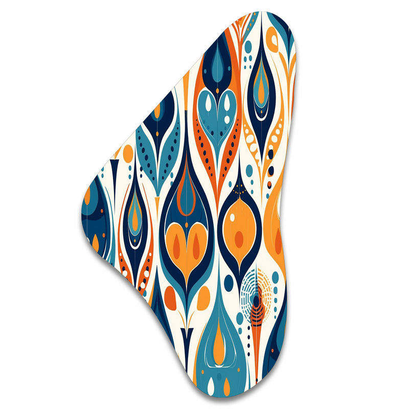 Seigler - art mural asymétrique en forme de Boomerang abstrait, H 39 po x l 21 po