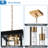 LED 4-Light Large Outdoor Pendant Light, Outside Ceiling Hanging Porch Light Fixture, Outdoor Black And Brushed Brass Chandelier Exterior Pendant Lamp For Porch Patio Entryway Balcony-2004759225