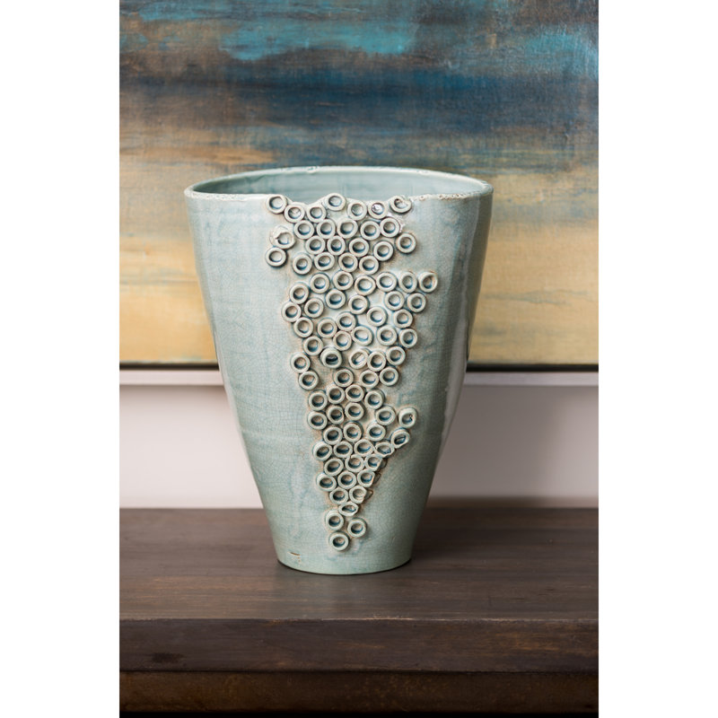 Cerchio Handmade Ceramic Table Vase, Celadon
