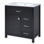 Meuble-lavabo noir de 30 pouces avec lavabo en céramique et beaucoup de rangement - le choix idéal pour les petites salles de bain