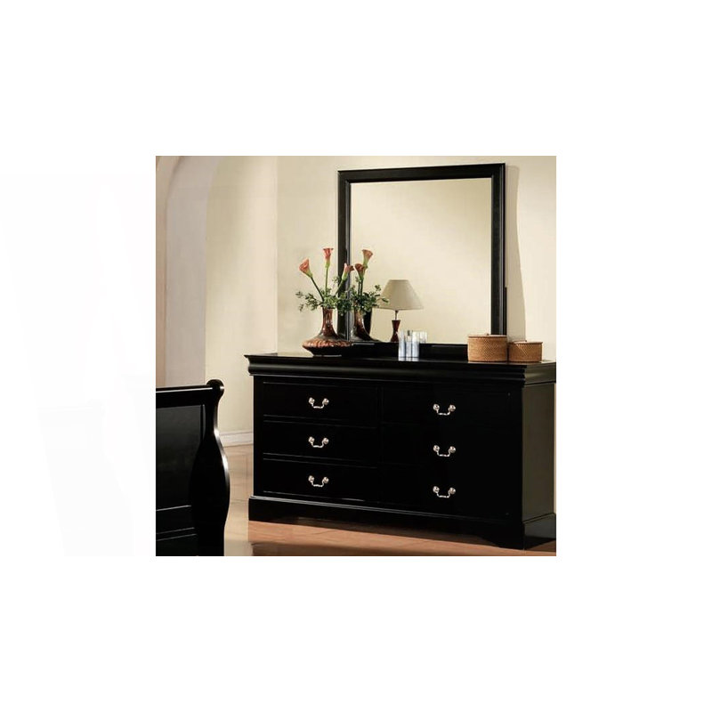 Commode 6 tiroirs spacieuse et moderne, Noir