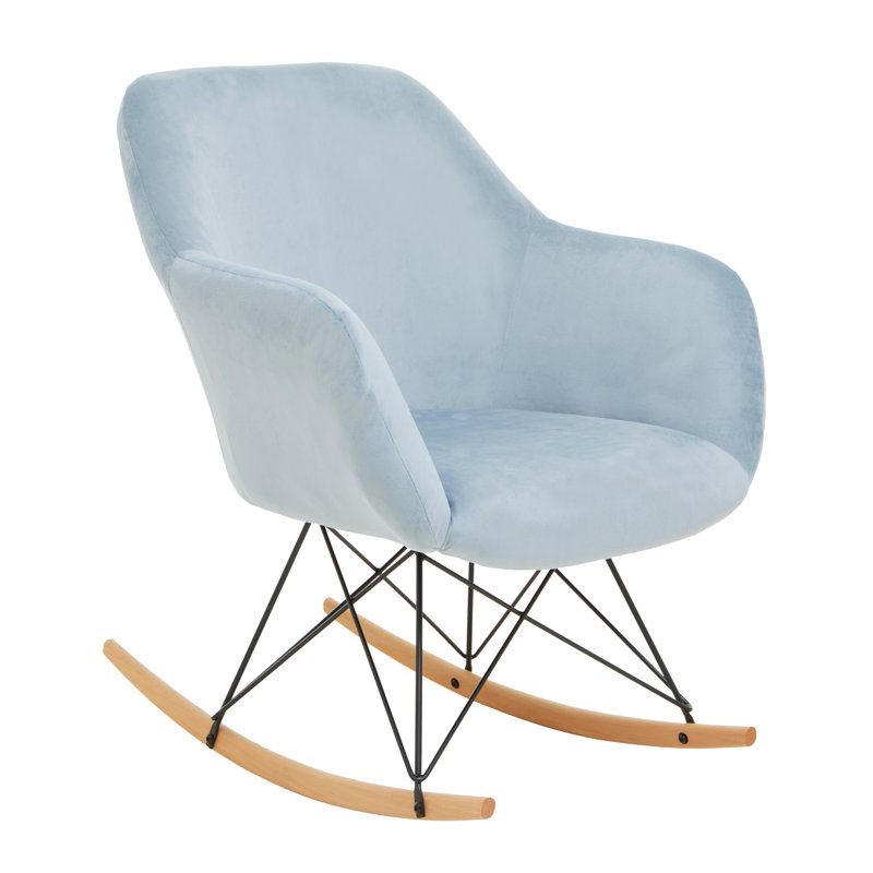 Erkson Upholstered Rocking Chair, Blue
