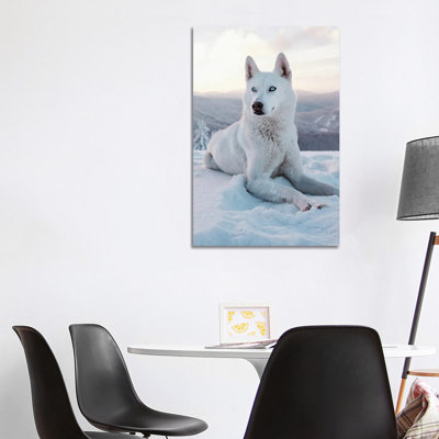 Snow Dog I 1 Piece Wrapped Canvas Wall Art