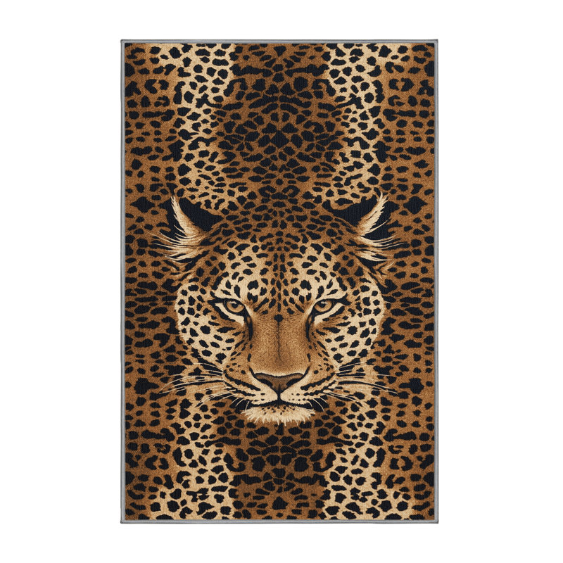  Tapis lavable à motif de gros chats léopard, Tapis de couloir 2 pi x 4 pi