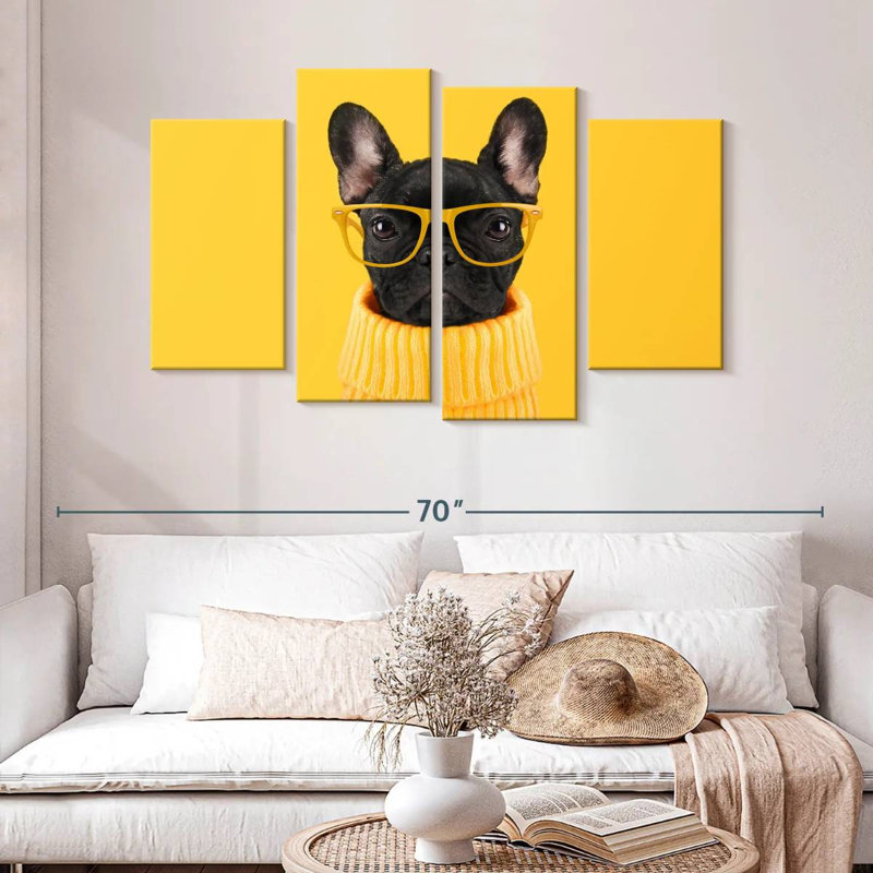 Bouledogue français sophistiqué, H 32 po x l 52 po