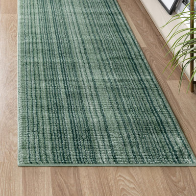 Osteen Striped Green/Gray Area Rug