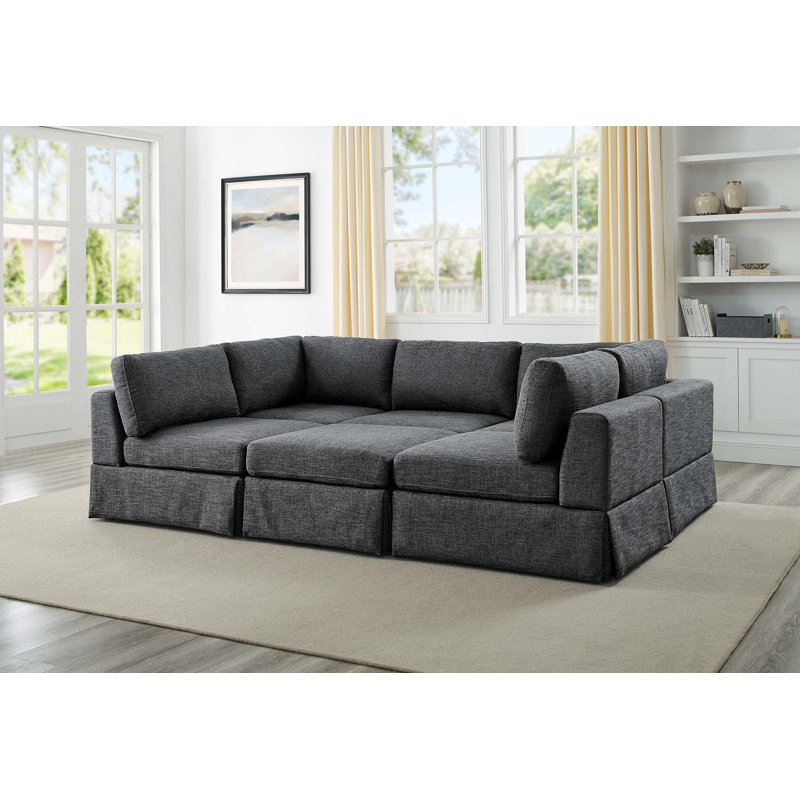 Arbas Upholstered U-Shaped Sectional Reversible, Gray