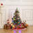 3Ft Pre-Lit Artificial Mini Christmas Tree With Multicolor Led Lights & Bag Potted Base, Battery Operated Snow Flocked Tree