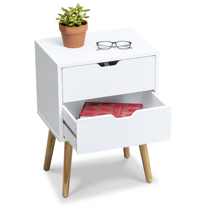 Ensemble de table de chevet 2 pièces Kulveer, Blanc