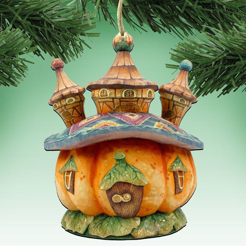 Ornement en forme de bois en forme de dome halloween citrouille