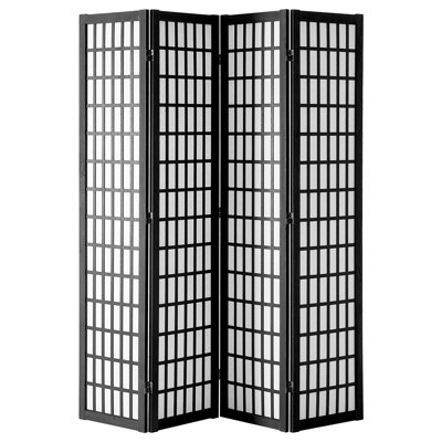 Room Divider, Japanese Room Divider, Wood Folding Privacy Screen Indoor, Japanese Partition Dividers by Bungalow Rose