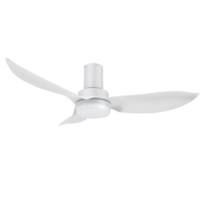 Bude Ceiling Fan with Remote, Light Kit Included., 205 RPM, White, 45" Wide