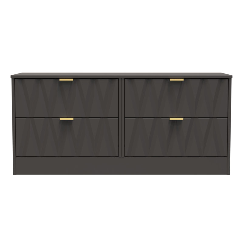 Bisceglia 115 cm W Chest of 4 Drawers, Grey