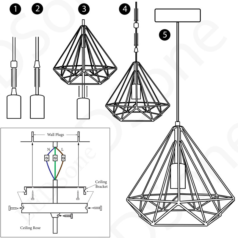 Hertford 1 - Light Single Pendant, White