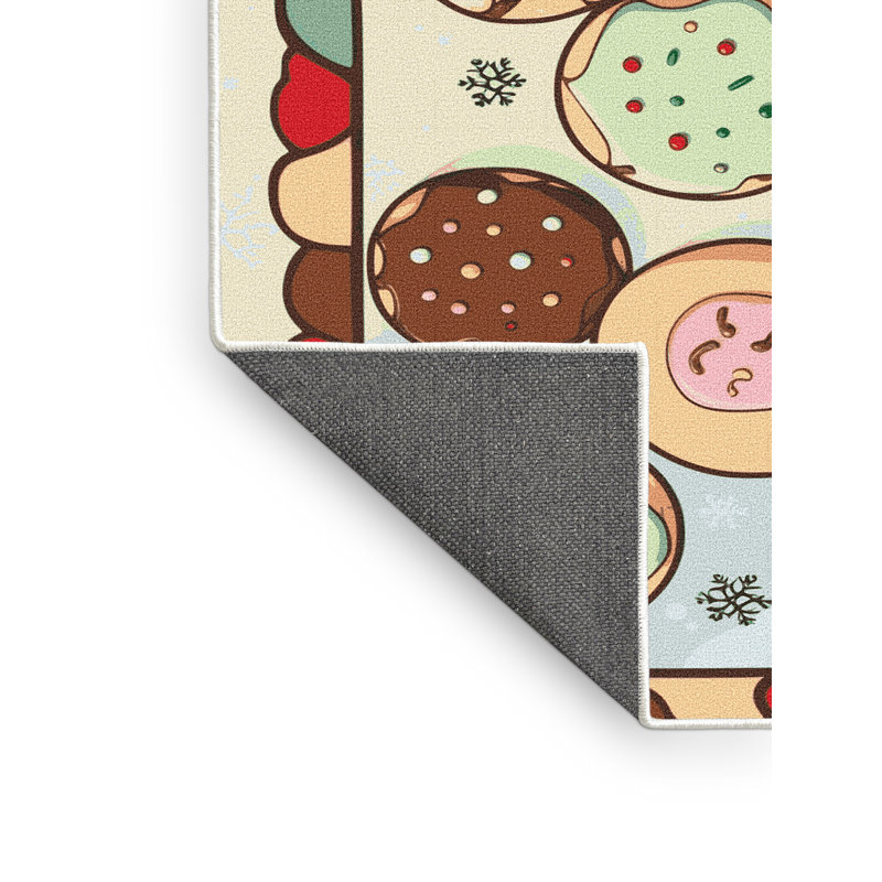 Tapis de vacances The Holiday Aisle® Cookies, Rectangulaire 2 pi x 3 pi