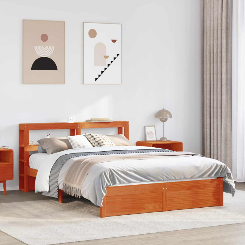 Solid Wood Bed Frame, 140 x 190cm