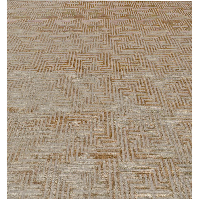 Modern One-of-a-Kind Rectangle 6' x 9'3" Hand Knotted Area Rug