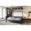 Lit escamotable double pleine grandeur avec canapé, tablettes USB et lumière, gris-1809622430-1809622418