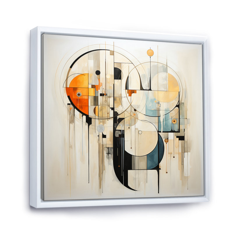 Beige Dream Catcher Contemporary Reverie - Landscapes Wall Decor, H 30 po x l 30 po x P 1 po, Cadre flottant blanc