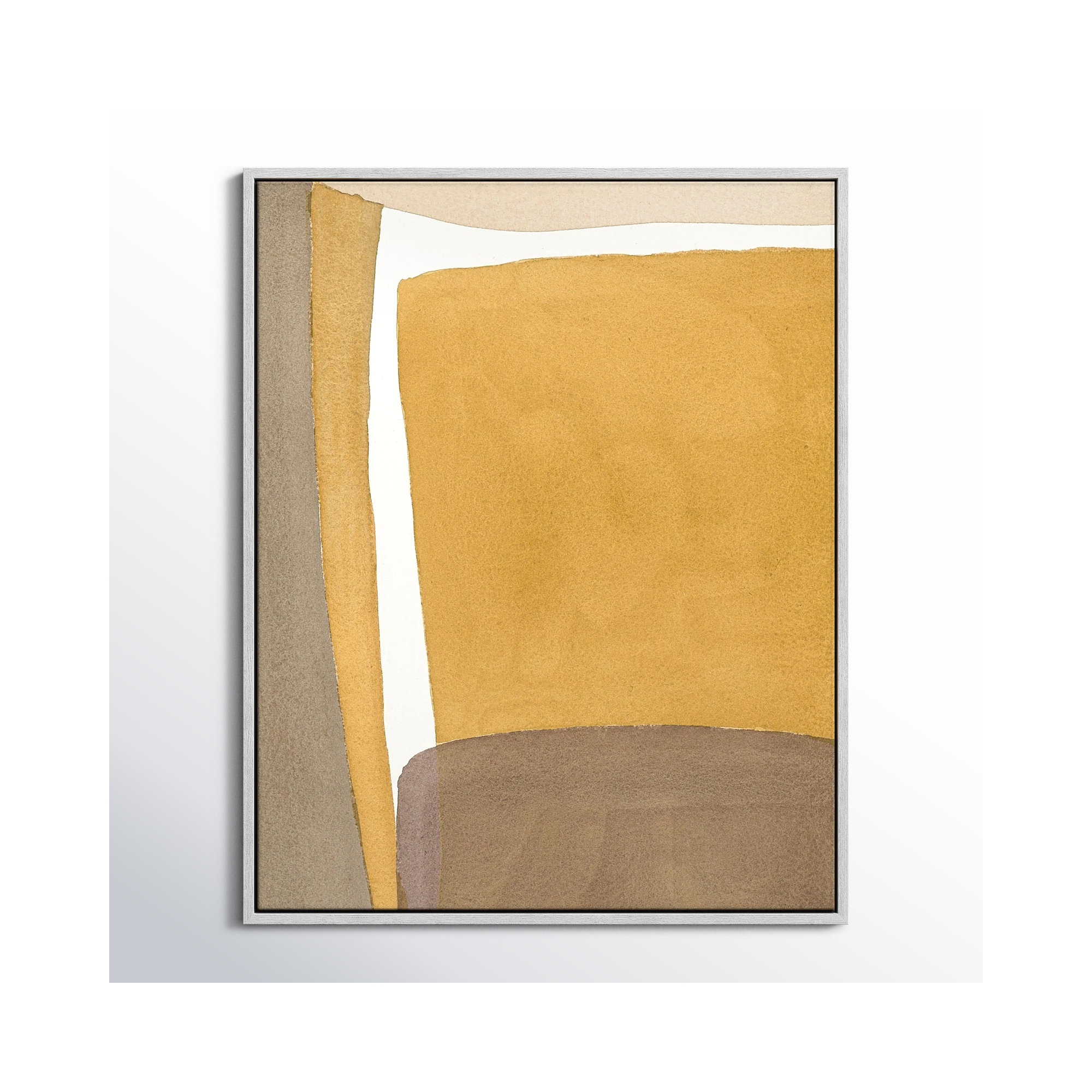 Light Ochre by Julia Balfour, Silver Framed Canvas, 50" H x 40" W x 1.4" D