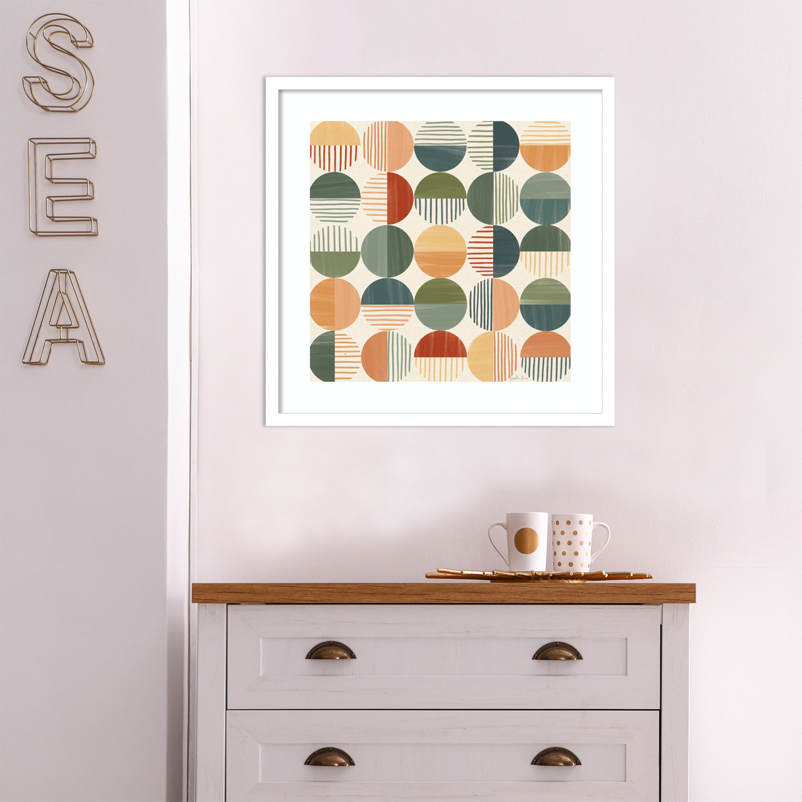 Born To Roam Pattern II, White, 21" H x 21" W x 1" D