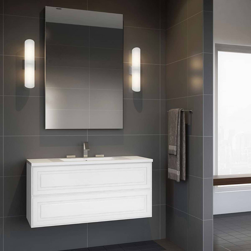 Alma 42.25" Wall Mounted Single Bathroom Vanity with Top, Bianca