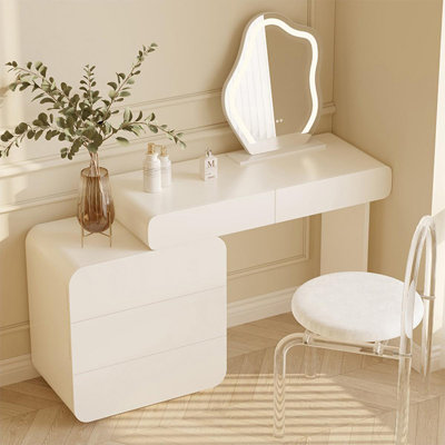 Makeup Vanity with Light mirror,5 drawers,1 chair