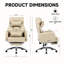 Fauteuil de bureau lombaire avec fonction pivotante, cuir respirant à haut dossier beige et repose-pieds réglable-153333574