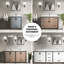48 po Meuble-lavabo large et rustique, système de tiroir et d'armoire à fermeture en douceur, six tiroirs pour un rangement abondant, structure en bois massif avec contreplaqué E0, installation simple entièrement assemblée, compatible avec le plateau vendu